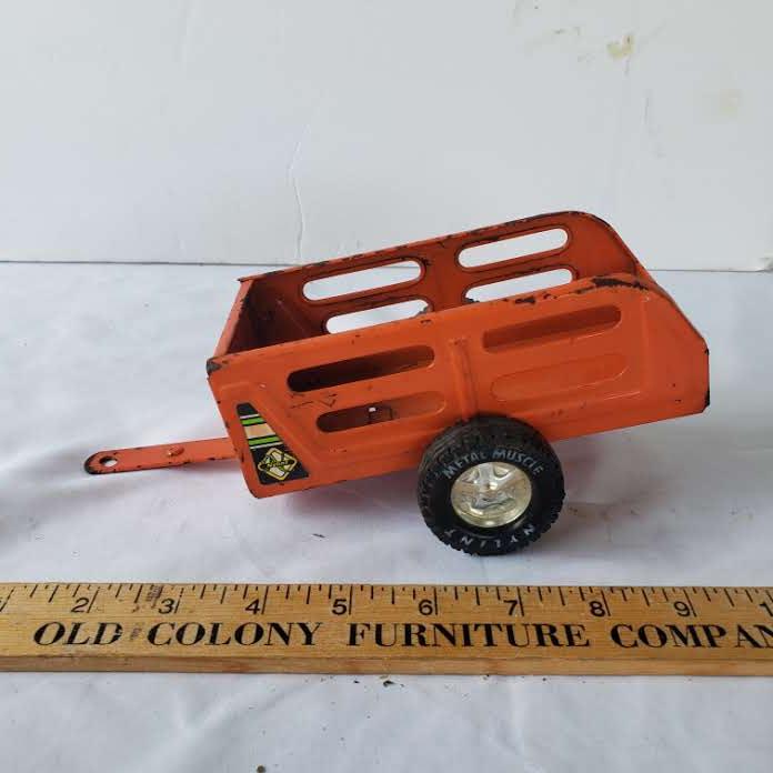 Vintage Nylint Orange Pressed Metal Toy Trailer