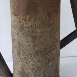 Antique Huffman Metal Oil Filler - Half Gallon