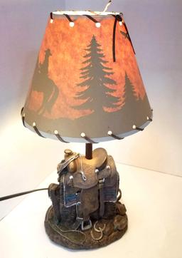 Molded Resin Cowboy Lamp