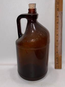 Brown Glass Clorox Bottle with Cork