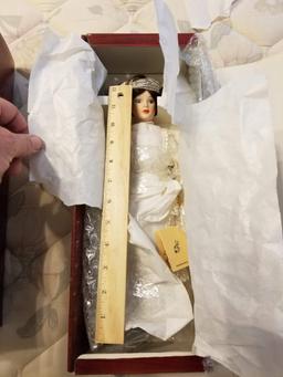 Pair of Vintage Victorian Porecelain Dolls in Boxes