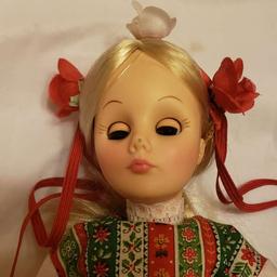 Lot of 2 Vintage Polish Folklore Dolls, Plastic