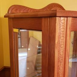 Pulaski Furniture Curved Front Curio Cabinet with 3 Glass Shelves, Side Entry, Lighted
