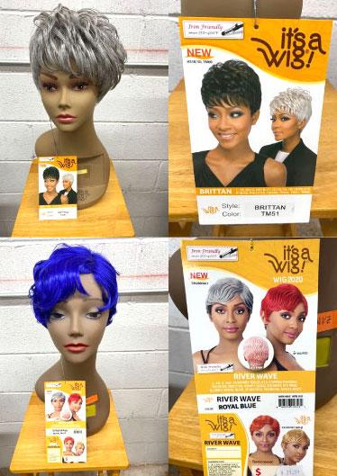 Lot of 19 Wigs in Various Styles & Colors