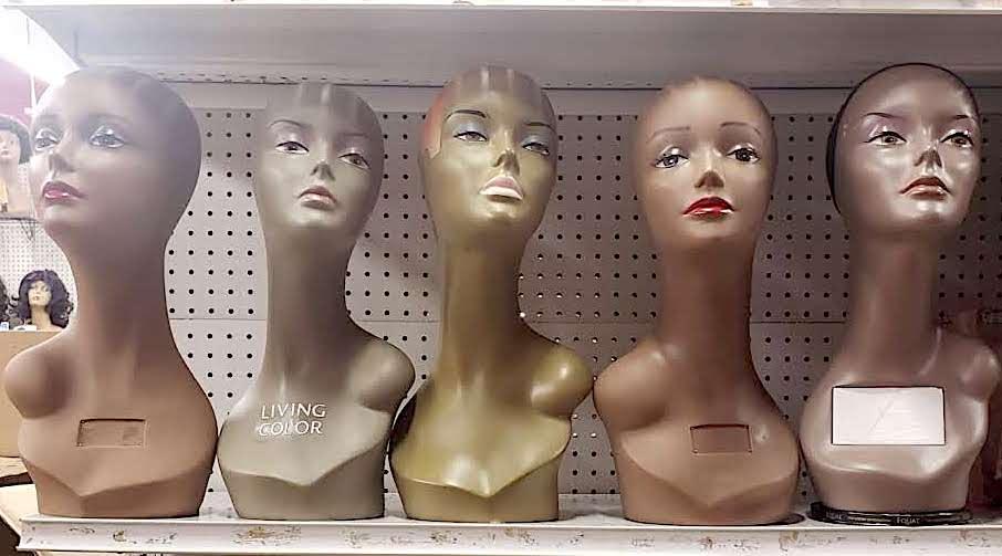 Lot of 5 Various High Quality Heavy Mannequin Heads For Wig or Hat Display