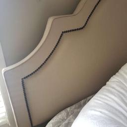 King Size Upholstered Bed with Nail Head Detailing