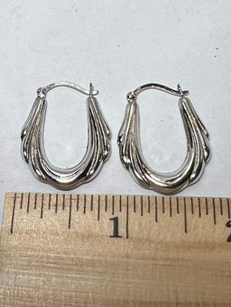 Pair of Sterling Silver Hoop Earrings
