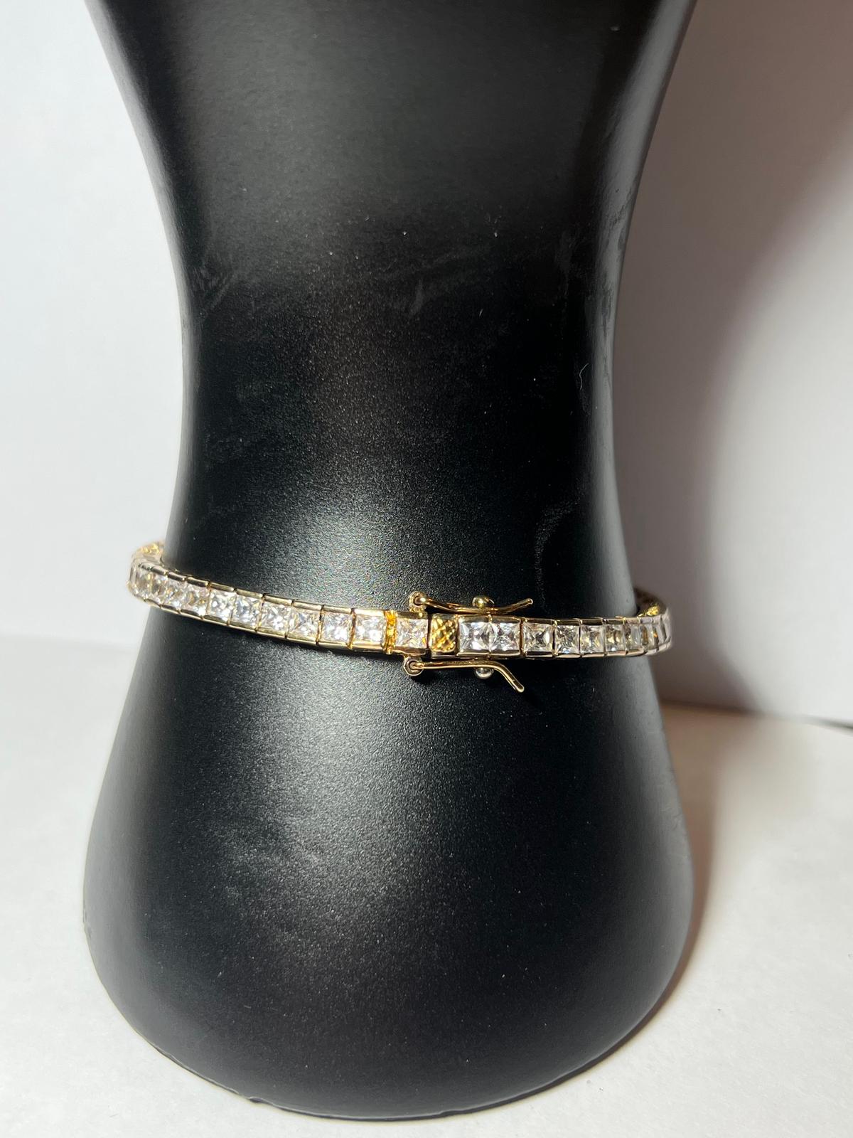 Gold Plated over Sterling Rhinestone Bracelet