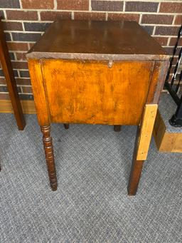 Vintage Wooden Side Table With 2 Doors