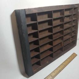 Vintage Wooden Printers Block Tray