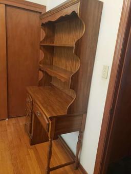 Vintage Wood Desk with Hutch