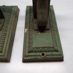 Antique Electric Cast Iron Wall Sconces with Egg & Dart Border Detail
