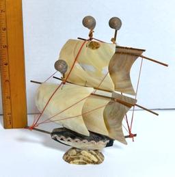 Vintage Marsco Japan Seashell Boat Statue