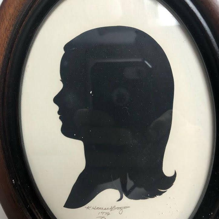 Lot of 2 Framed Cut Out Portraits