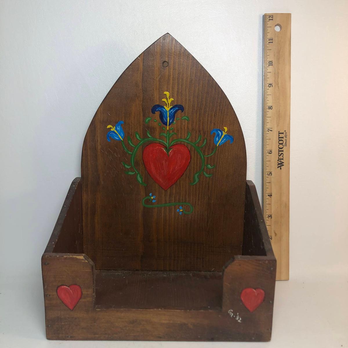 Hand Painted Wood Hanging Display Shelf