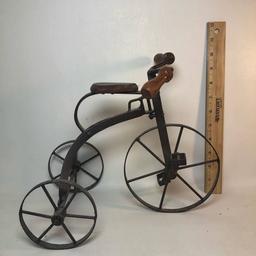 Vintage Look Metal and Wood Tricycle Toy