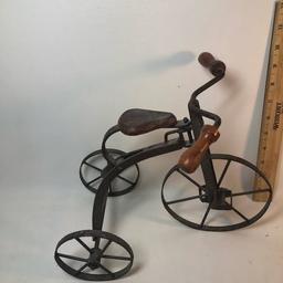 Vintage Look Metal and Wood Tricycle Toy