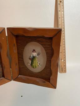 Oak Wood Clock with Picture Frame