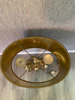 Brass Finish Lamp with Shade - Works