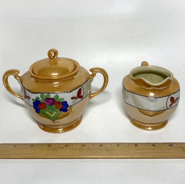 Vintage Lustreware Sugar and Creamer