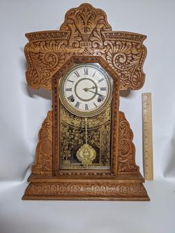 Vintage Wooden Ingraham Gingerbread Wall Clock