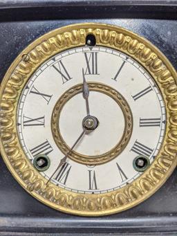 Antique Metal Mantel Clock