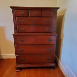 Vintage Mahogany Wood Chest of Drawers, 8 Dovetail Drawers