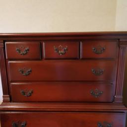 Vintage Mahogany Wood Chest of Drawers, 8 Dovetail Drawers