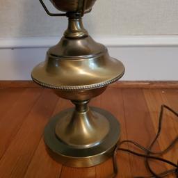 Vintage Metal Electric Lamp with White Milk Glass Shade