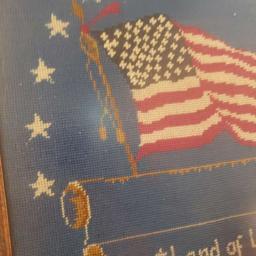 Vintage Framed Patriotic Needlework