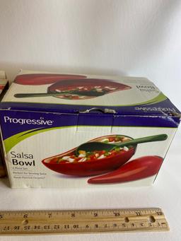 Salsa Bowl, Rolling Slicer Stainless Steel Cutting Blades