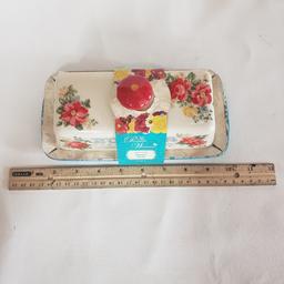 Pioneer Woman Vintage Look Floral Butter Dish - New in Package