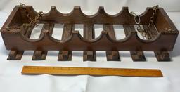 Wooden Five Bottle Hanging Wine Rack