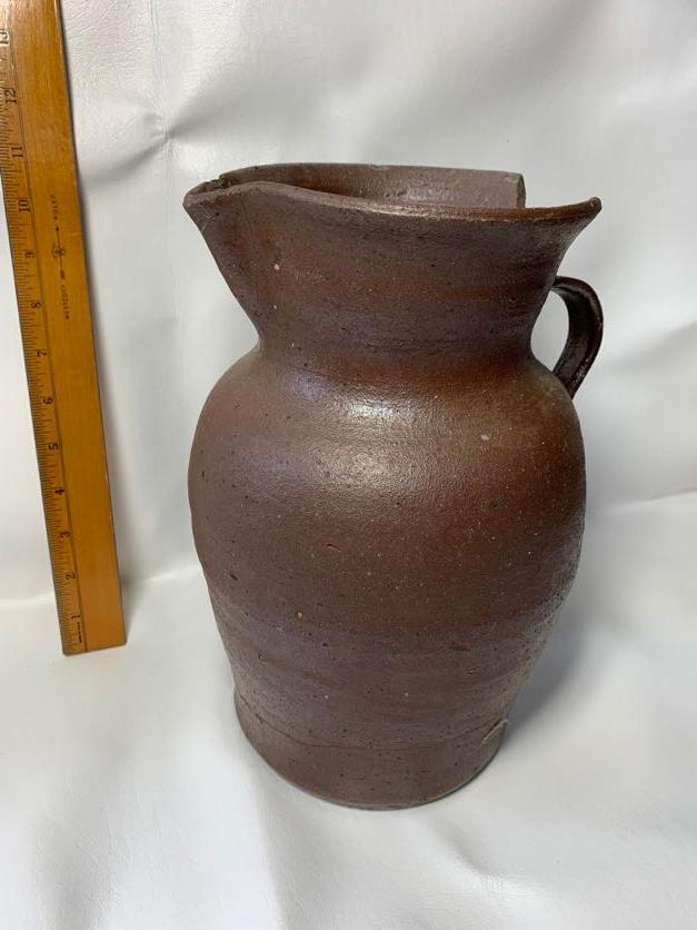 Vintage Brown Pottery Pitcher