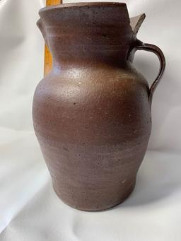 Vintage Brown Pottery Pitcher
