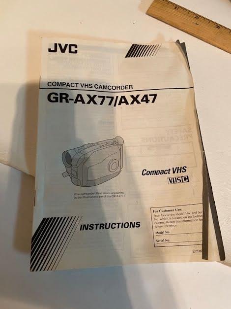 Vintage JVC GR AX77 Video Recorder in Carrying Case