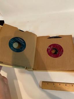 Vintage Pair of Record Books Full of 45 rpm Vinyl Records