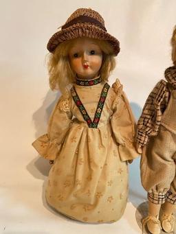 Vintage Boy & Girl Porcelain Dolls