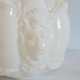 White Lion’s Head Embossed Glass Shade with 4” Fitter