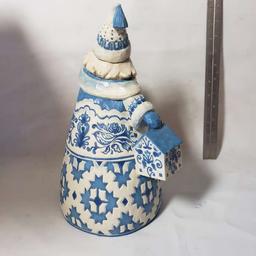 New - Jim Shore “Blue Quilt “ Santa Toile Figurine
