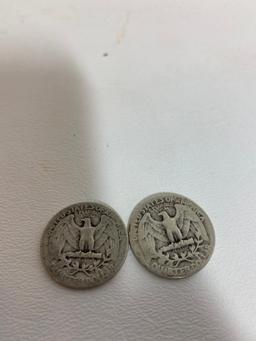 1939 & 1950 Silver Quarters