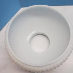 2 Ribbed Milk Glass Student Lamp Shades with 7” Fitters