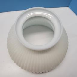 2 Ribbed Milk Glass Student Lamp Shades with 7” Fitters