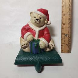 Vintage Cast Iron Eddie Bauer Polar Bear Stocking Holder