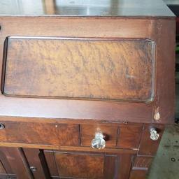 Antique Eastlake Victorian Walnut Drop Front Secretary Desk