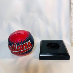 Cleveland Indians Souvenir Baseball with Heavy Plastic Stand