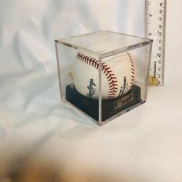 Autographed “Al Dark 48’ Roy” Baseball in Plastic Case