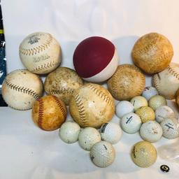 Lot of Various Softballs, Baseballs, Golf Balls, and more