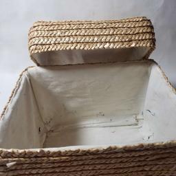 Canvas Lined Covered Basket