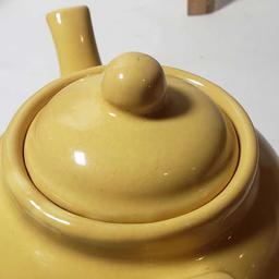 Vintage Yellow Pottery Teapot